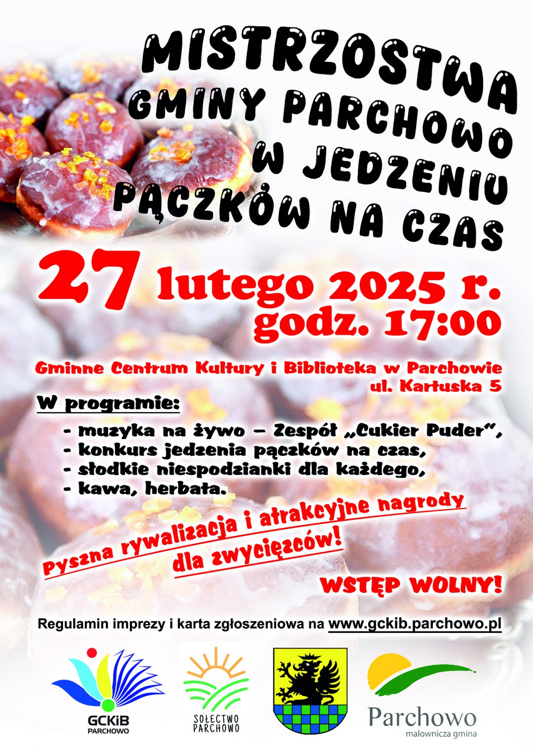 Jutro (27.02) po raz pierwszy odbędą się Mistrzostwa gminy Parchowo w jedzeniu pączków na czas