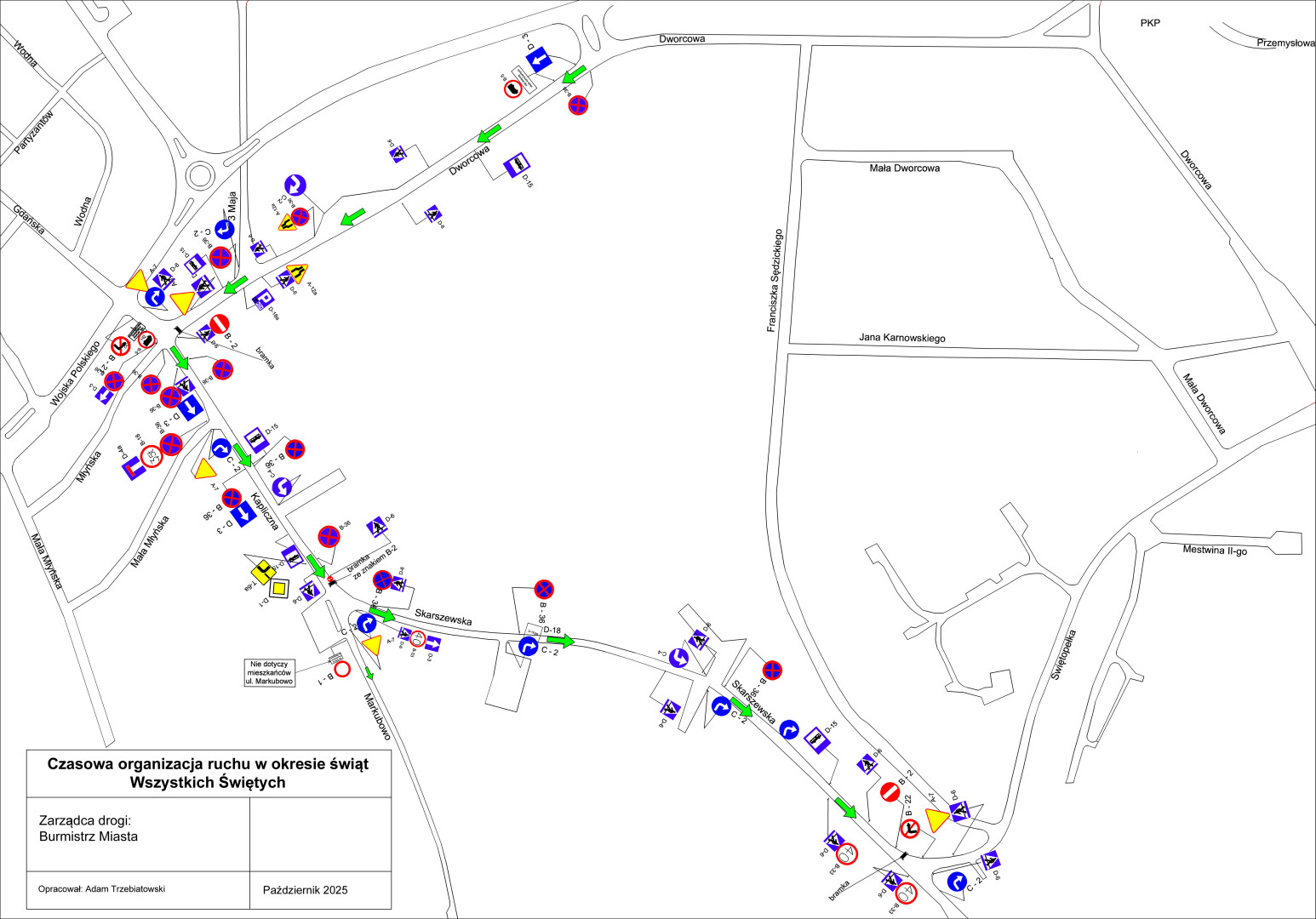 Od czwartku w pobliżu cmentarza w Kościerzynie obowiązywać będzie tymczasowa organizacja ruchu
