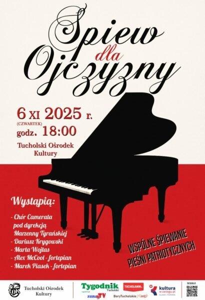 Tucholski Ośrodek Kultury zaprasza na wspólny "Śpiew dla Ojczyzny". Wydarzenie odbędzie się 6 listopada