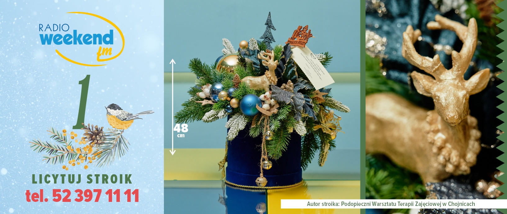 Już w czwartek 18 grudnia Radiowa Aukcja Świątecznych Stroików w Weekend FM. Zobacz tegoroczne stroiki