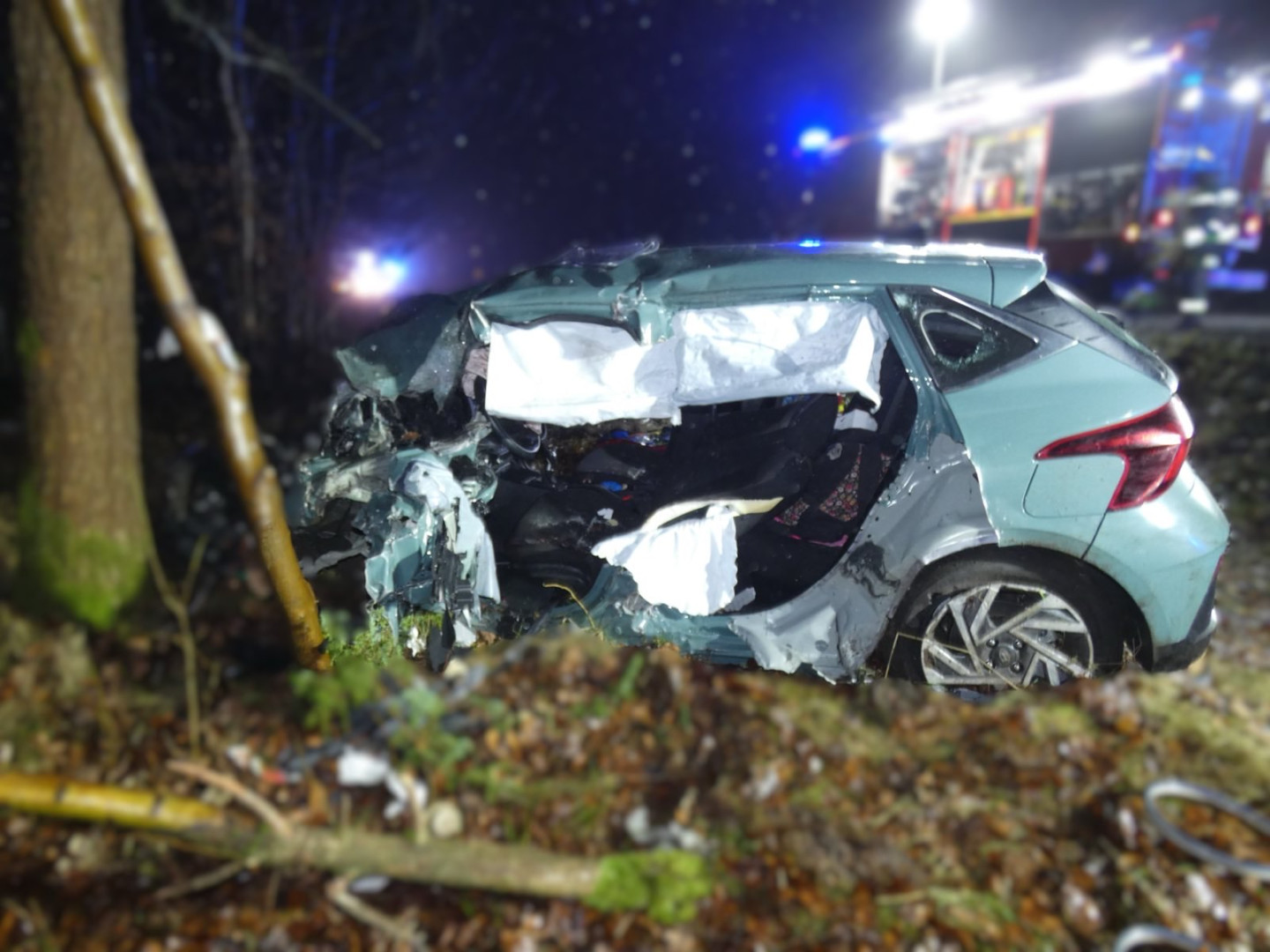 Dwie osoby zostały ranne w wypadku w Kłobuczynie, w gminie Kościerzyna